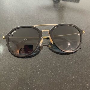 Ray Ban black sunglasses with gold hardware